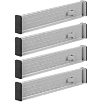 mDesign Juego de 4 organizadores para cajones – Separadores de cajones ajustables para la cocina- el baño o el…